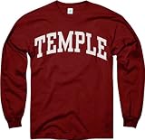 Temple Owls Cardinal Arch Long Sleeve T-Shirt