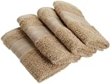 1888 Mills 100-Percent Organic Cotton Oversized Washcloth Set of 4, Earth Brown
