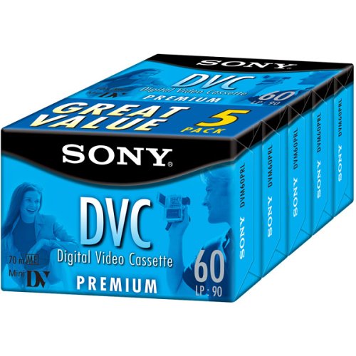 Sony DVC-60 PR/5 Premium Minidv Videocassette (5-Pack)