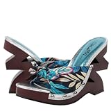 Zayne01 Wooden Zig Zag Wedge Slippers BLUE 51VHR9ISNpL. SL160 Zayne01 Wooden Zig Zag Wedge Slippers BLUE
