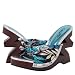 Zayne01 Wooden Zig Zag Wedge Slippers BLUE