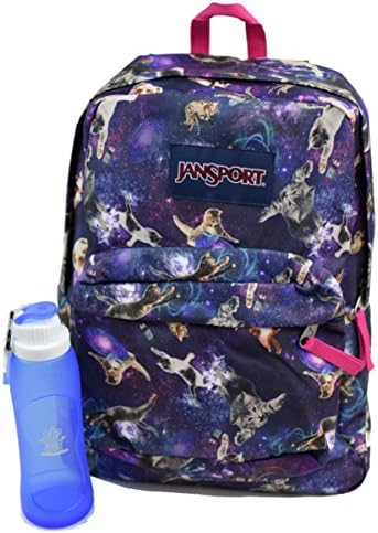 Jansport Superbreak Astro Kitty Backpack with Rol-Bot Roll-Up Water Bottle