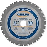 Oshlun SBF-054030 5-3/8-Inch 30 Tooth MTCG Saw Blade with 20mm Arbor (5/8-Inch and 10mm Bushings) for Mild Steel and Ferrous Metals