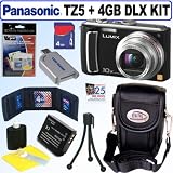 Panasonic Lumix DMC-TZ5K 9MP Digital Camera (Black) + 4GB Deluxe Accessory Kit