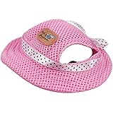 Kung Fu Dog Pet Princess Mesh Porous Sun Cap Hat with Ear Holes Only for Small Dogs