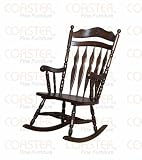Coaster Rocking Chair with Carved Detail in Walnut Finish