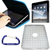Gizmo Dorks Bundle: Hard Shell EVA (Blue), Rubberized TPU Case (Clear), Screen Protector, and Carabiner Key Chain for the Apple iPad