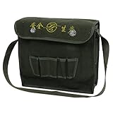 uxcell 電気技師バッグ　電気工事ツールバッグ　ショルダー　ストラップ　ロック　2ポケット　アーミーグリーン