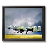 A-10 Thunderbolt Jet Airplane Picture Black Framed Art Print