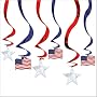 Red, White and Blue 24in Hanging Swirl Decoration 15ct