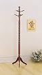 Twist Style Cherry Finish Wood Coat Rack Stand