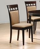 Rich Cappuccino Side Chair w/Upholstered Back (Set of 2) by Coaster Furniture