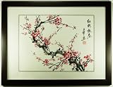Framed Chinese Watercolor Painting - Cherry Blossom - Four Nobles Painting - Wall Art / Decorative Accessories for Home - Office Decor