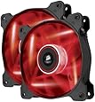Corsair Air Series AF120-LED 120mm Quiet Edition High Airflow LED Fan - Red (Dual Pack)