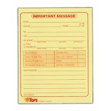 TOPS Message Pads, 4.25 x 5.5 Inch, 50 Sheets, 12-Pack, Canary (3002C)