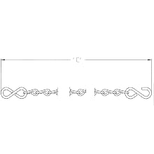 Dixon CH-SS-24 Stainless Steel Cam and Groove Hose Fitting, Jack Chain with S-Hook, 24" Length