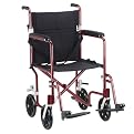 Drive Medical Fly-Weight Transport Chair - Red