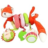 ベビーカーおもちゃ かわいい フォックス ぬいぐるみ 音が鳴る ベビーカートイ スパイラル 出産祝い