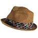 Upturn Brim Summer Stingy Fedora Trilby Hat Brown L/XL