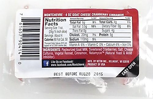 Fresh Goat Cheese Log Cranberry Cinnamon, 4 oz. (3 pack)