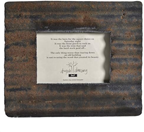 Dryads Dancing Reclaimed Corrugated Roof Tin Frame, 5x7, Rust