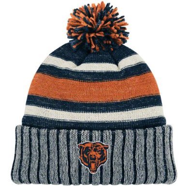 NFL Men's Classics Cuffed Pom Knit Hat - KD97Z (Chicago Bears, One Size Fits All)