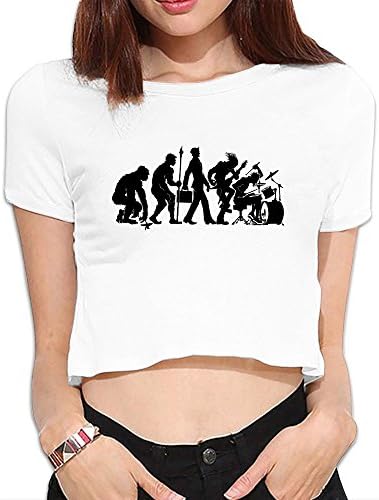 Short Sleeve Drummer Evolution Midriff T Shirts For Womens