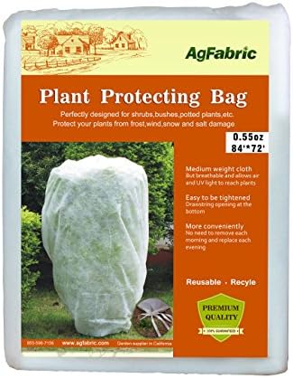 Agfabric Warm Worth Plant Cover and Protecting bag, 84''H*72''W, .55oz, Large, White, Pack of 1