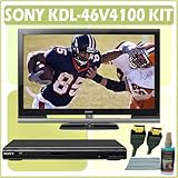 Sony Bravia V-Series KDL-46V4100 46-inch 1080P LCD HDTV + Sony DVD Player Accessory Kit