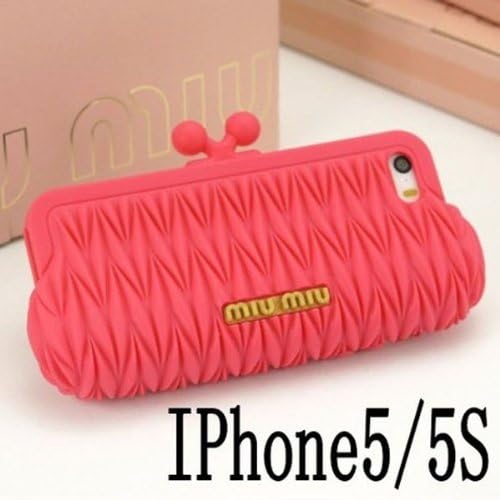 Lovestal 2014 Fashion and Creative 3d Designed High Quality Luxury Miumiu Handbag Silicone Protective Case Cover for Iphone 5/5s + 1psc Lovestal Wristband(Red)