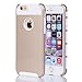 iPhone 6 Plus Protective Case, Lumsing™ Hard Soft Rubber Hybrid Shockproof Impact Rugged Armor Defender Case Protective Cover for Apple iPhone 6 Plus (5.5 inch Screen) with Screen Protector (2 in 1/Gold White)
