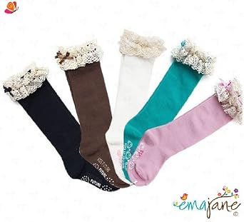 Cute Girl Knee High Victorian Soft Boutique Quality Lace Socks