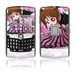 Dark Valentine (Girl on Pink Hearts) Design Protective Skin Decal Sticker for Blackberry 8800/ 8820/ 8830/ World Cell Phones