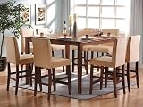 9pcs Contemporary Counter Height Gathering Table & 8 Stools Set