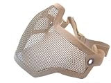 Airsoft Half Face Mask With Wire Mesh Tan