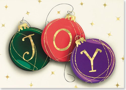Joy" Christmas Balls Holiday Boxed Cards (Christmas Cards, Holiday Cards, Greeting Cards)