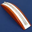 White Leather Bracelet Jewelry Display Ramp Oak Finish