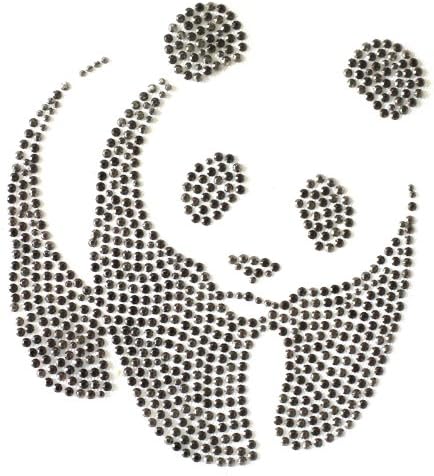 Rhinestone Iron on Transfer Hot Fix Motif Panda Bear Deco Fashion Design 3 Sheets 6.8* 7.6 Inch