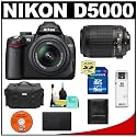 Nikon D5000 Digital SLR Camera w/ 18-55mm VR Lens + 55-200mm VR Zoom Lens + 16GB Card + EN-EL9 Battery + Case + Accessory Kit (Camera and Lenses Refurbished by Nikon U.S.A.)