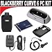Blackberry OEM Charging Pod + OEM Black Skin + OEM Cs-2 Battery + Leather Swivel Holster + OEM ORIGINAL Folding Blade USB Travel Home Wall Charger + Mini USB Car Charger for 8300, 8310, 8320, and 8330 Curve Devices