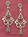 Sterling Silver 18Kt Gold Plated 5 Stone Genuine Emerald Post Dangle Earrings