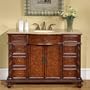 48" Single Sink Travertine Top Bathroom Vanity Cabinet Lavatory Furniture 193T