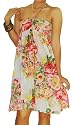 Trendy Women's Hawaiian Floral Lightweight Cotton Sun Dress, White