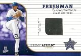 2002 Leaf Rookies & Stars Freshman Orientation Jeremy Affeldt Game Worn Shoe Kansas City Royals Baseball Card - Mint Condition - In Protective Screwdown Case!