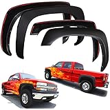 OxGord Fender Flares for 99-06 Chevy Silverado, Avalanche, Suburban and GMC Sierra, Yukon XL - Set of 4 Factory OE Style Re-Paintable Matte Black - Hardware Kit Included