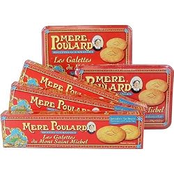 Mere Poulard Galettes du Mont Saint Michel Pure butter cookies in metal tin, One