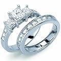 Princess Cut Diamond Engagement Ring Set
