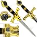 Gold Accented King Solomon Dagger W/ Scabbard 23.5 Inches