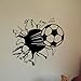 SODIAL(R) Soccer Ball Football vinyl Wall Sticker Decal Kids Room Decor Sport Boy Art Bedroom,s2002