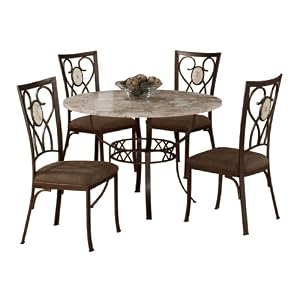 Hillsdale Brookside Rectangle 5-Piece Dining Set with Oval Back-Chairs, Brown Powder Coat...